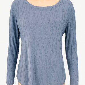 Simply Vera Vera Wang Textured Long Sleeve Tee - Blue Gray - Size L